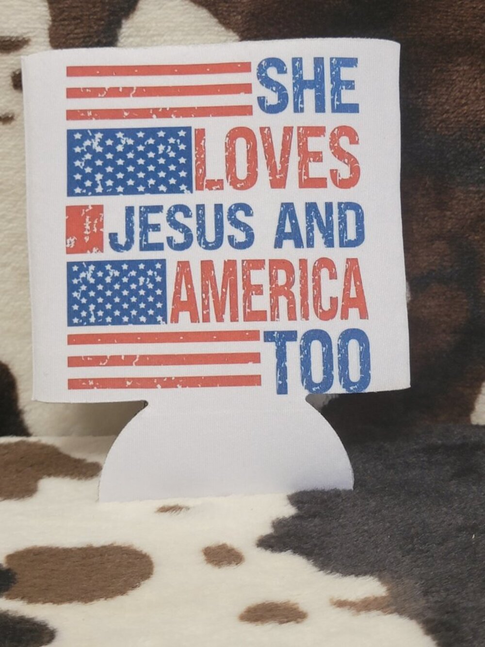 5 For $25 Loves Jesus America 12OZ Beverage Koozie Neoprene Drink Can Cooler